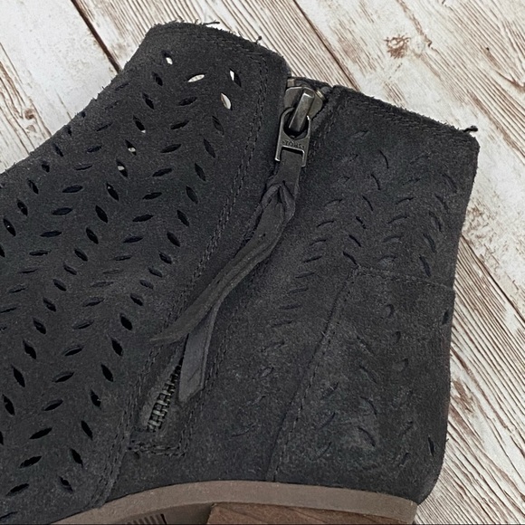 TOMS Majorca Open Toe Gray Perforated Booties Size 7 - Picture 11 of 16